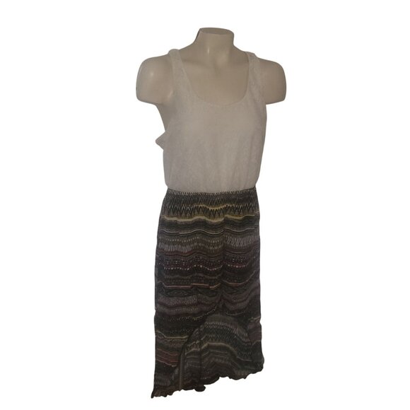 TRIXXI White‎ Sleeveless dress Multicolor Patterned Maxi Skirt Dress high low - Picture 1 of 7
